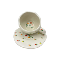 Tasses en céramique faites à la main irrégulières, vente chaude en usine, ensemble tasse à café et soucoupe, mugs en céramique, mugs en porcelaine