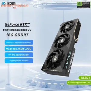 การ์ดจอ RTX5070TI Metal Black Platinum Edition OC/Sacred Blade/Magic Blade 16G พัดลมระบายความร้อน สำหรับเล่นเกมบนเดสก์ท็อป - Product Image 4