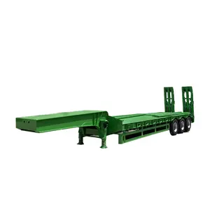 Mejor precio 3 ejes 70 Ton Low Lowboy Semi Low Bed Tractor Trailer Lowbed Truck Trailer con escalera mecánica