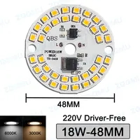 AC220V SMD 2835 Modules de LED Cartes de source de lumière blanche chaude blanche froide avec pilote de carte PCB gratuit 3W 5W 7W 9W 12W 15W 18W