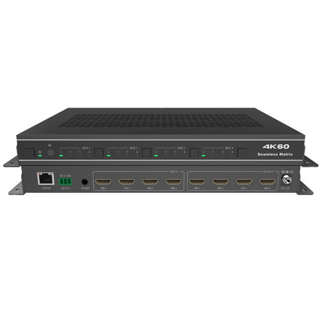 18G 4x4 Seamless HDMI Matrix Switch with Video Wall Controller RS232 Web Control