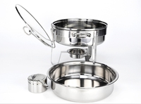 Ensemble de réchauds de buffet en acier inoxydable avec couvercle en verre, chauffe-plats pour la restauration en plein air, hôtels, restaurants, banquets