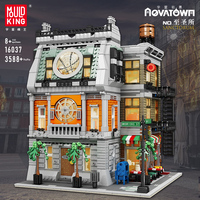 Mould King-16037 Street View Sanctorum 3d LED, modelo de bloques de construcción para regalos de navidad