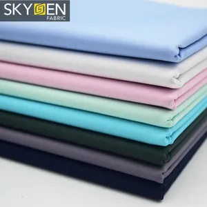 Skygen camisa de tecido liso 100 algodão, tecido em estoque, cor, personalização de tecido de algodão