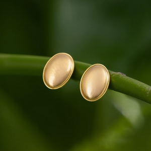 Boucles d'oreilles tendance en acier inoxydable 316L plaqué or PVD, design ovale durable et résistant - Product Image 3