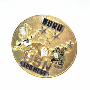 <span class=keywords><strong>Moneda</strong></span> de desafío naval chapada en oro y plata <span class=keywords><strong>Moneda</strong></span> de desafío en blanco 3D de metal personalizado de EE. UU. - Product Image 4