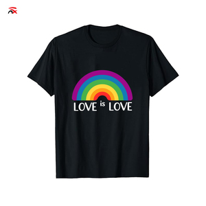 NUOXIN Camiseta LGBT de Manga Corta Personalizada al por Mayor, Color Negro Arcoíris, 180gsm, para Hombre <span class=keywords><strong>y</strong></span> Mujer - Product Image 5