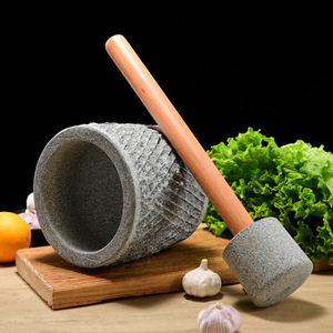 Natural Stone Garlic Mortar And Pestle Manual Grinding Tool For Kitchen Herb Spice Crushing - Product Image 4