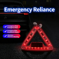 Luz de Advertencia LED Solar RGB para Ventana Trasera de Coche con Control Remoto, Triángulo Deformable, Anticolisión Trasera, Lámpara Intermitente con Ventosa