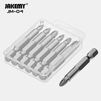 JAKEMY JM04 Jeu de 6 embouts de tournevis à longue portée, hexagonaux 6,3 mm en acier S2 PH1-PZ3 pour tournevis électrique et réparation de perceuses