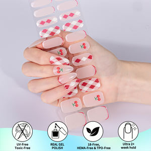 Bandes de vernis gel semi-durcies de qualité salon, application facile, effet ombré, sans lampe UV, autocollants pour ongles en gel sans UV, enveloppes pour ongles en gel - Product Image 4