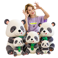 Usine En Gros Super Doux En Stock 23CM Petit Animaux En Peluche Mignon Panda En Peluche Jouet Oreiller Avec Bambou