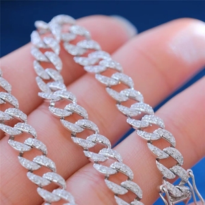 Xinfly Classic Jewelry Custom 18k Solid Gold Chunky <b>Cuban</b> <b>Link</b> <b>Chain</b> 2.1ct Tennis Bracelet - Product Image 5