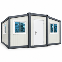 Maison conteneur extensible à double aile avec intérieur spacieux, 40 pieds, transportable, avec salle de bain et cuisine