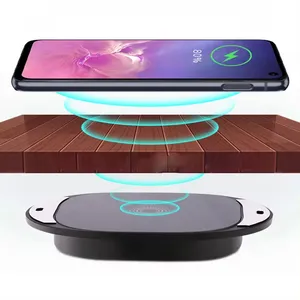 Carregador invisível de mesa para celular, carregador rápido sem fio de longa distância de 25 mm, escondido em mármore, para escritório e mesa de mesa