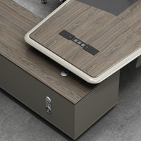 Table de PDG haut de gamme mobilier de bureau moderne table de bureau de direction de luxe avec table d'appoint et armoire à tiroirs