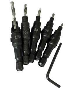 5pcs M2 côn khoan bit gỗ <span class=keywords><strong>countersink</strong></span> thiết lập cho côn lỗ gỗ vít ruoktool FT-264 Trung Quốc ODM/OEM - Product Image 1