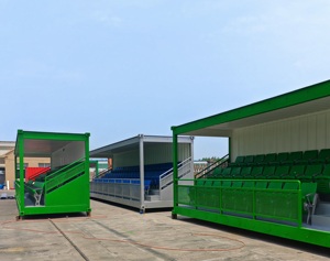 Gradins modulaires extérieurs pour 63 spectateurs de football, bancs réservés pour les joueurs, gradins portables pour stade - Product Image 2