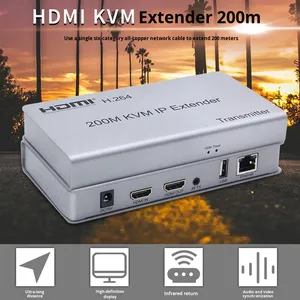 Extenseur <span class=keywords><strong>KVM</strong></span> <span class=keywords><strong>IP</strong></span> HDTV 200M prenant en charge le <span class=keywords><strong>KVM</strong></span> Ethernet avec IR et sortie en boucle locale, application un point vers plusieurs points - Product Image 3
