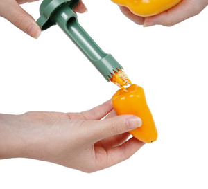Coupe-poivrons en forme de cœur pour la cuisine, modèle amélioré 2-en-1 pour couper rapidement les légumes - Product Image 5