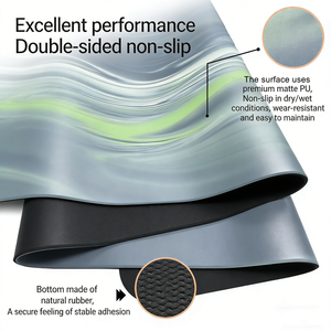 Tapete de Yoga de PU Azul Verde Azulado de 4 mm con Superficie Marmoleada y Base de Caucho Natural, Antideslizante para Fitness, Danza y Ejercicio - Product Image 4