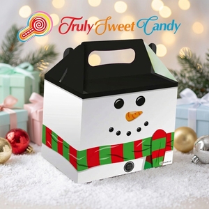 Nuova Scatola Rettangolare 2026 per Dolcetti Natalizi con Manico, a Tema Babbo Natale e Pupazzo di Neve, Contenitore Festivo per Biscotti per Feste di Bambini - Product Image 3
