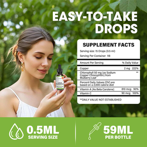 Venta al por mayor, suplemento saludable, clorofila de grado alimenticio, gotas orales líquidas, extracto de plantas, Etiqueta Privada, bebida a granel para adultos - Product Image 5