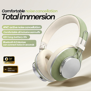 Auriculares Inalámbricos Activos con Controlador de 40 mm, 42 Horas de Batería, Almohadillas de Cuero Proteico, Bloquean el Ruido Exterior - Product Image 1