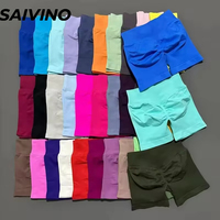 Shorts de sport sans couture taille haute élastique pour femme, 45 couleurs, coupe pêche profonde, effet push-up, pour cyclisme, gym et yoga