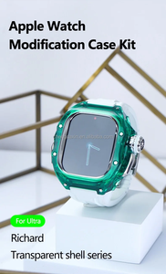 Sang Trọng TR-90 Trong Suốt 49Mm Trường Hợp Đồng Hồ Fluororubber Thay Thế Ban Nhạc <span class=keywords><strong>Mod</strong></span> Kit Cho Iwatch Loạt <span class=keywords><strong>9</strong></span> 8 Cho Apple Đồng Hồ Siêu <span class=keywords><strong>2</strong></span> - Product Image 2
