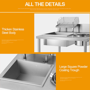 Table commerciale durable de station de panure de poulet d'acier inoxydable pour l'utilisation frite de poudre d'emballage de poulet et de hamburgers - Product Image 6