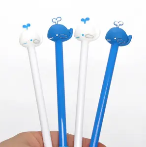 En gros Animaux Créatifs Papeterie Mignon De Bande Dessinée de Silicone En Forme De Baleine Gel Stylo