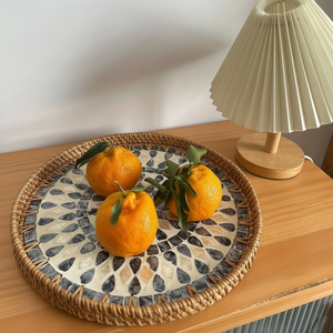 Bandeja de fruta natural de ratán hecha a mano tradicional Redonda al por mayor, Bandejas para servir de ratán personalizadas de diferentes tamaños, bandejas decorativas para el hogar - Product Image 1