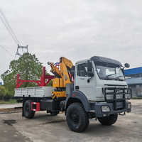 Beiben 4X4 8 tonnes camion spécial Van lourd boîte à benne basculante 15 tonnes 12 tonnes grue montée sur camion à flèche articulée avec flèche pliante de 14 tonnes