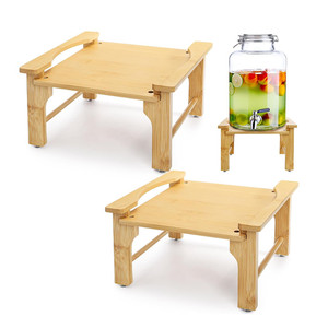 पानी के जूग ग्लास वाटर पिचर बेस में फिट बैठता है प्राकृतिक बांस पेय पदार्थ डिस्पेंसर स्टैंड - Product Image 1