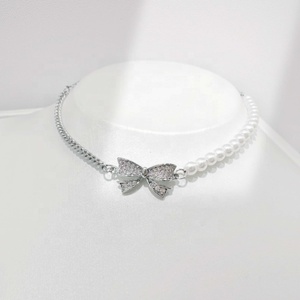 Bracelet chaîne papillon en argent 925 plaqué or 18 carats avec zircon, bijoux de mariage estival, breloque nœud délicat, prix usine - Product Image 3