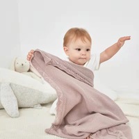 Couverture en cachemire tricotée en coton quantité minimale de commande bas personnalisée OEM ODM pour bébés garçons et filles