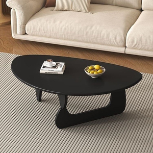 <span class=keywords><strong>Table</strong></span> basse en bois massif pour petits salons, style scandinave moderne et minimaliste, verre transparent inspiré d'Isamu - Product Image 5