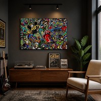 Peinture personnalisée, art mural musical graffiti, affiche sur toile abstraite, peinture sur porcelaine cristalline, impression numérique, encre écologique