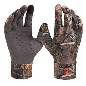OEM personalizado verano camuflaje fino transpirable hombres selva caza pato guantes duraderos antideslizante Palma <span class=keywords><strong>cazador</strong></span> tiro senderismo guantes - Product Image 2