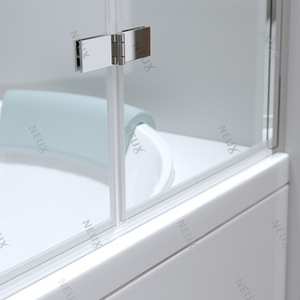 Panel de vidrio fácil de limpiar de 6mm 3 pantallas de ducha plegables sobre bañera con estilo abierto de bisagra - Product Image 4
