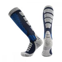 Chaussettes de ski pour hommes en gros, hautes jusqu'au genou, sans coutures, en coton peigné, pour snowboard, hiver, chaudes, épaisses, avec logo personnalisé, chaussettes de sport