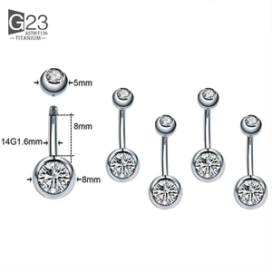 हिप हॉप शैली क्लासिक गहने एल्म f136 टाइटेनियम शरीर भेदी विरोधी एलर्जी नाक जीभ छल्ले जिरकॉन आईब्रो स्टड - Product Image 3