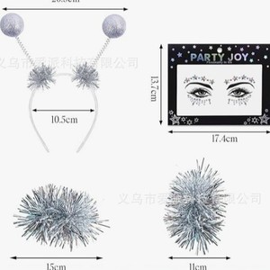 Bandeau de fête avec pompons scintillants de 10,5 cm pour filles, accessoires de scène, de danse et de spectacle, accessoires de costume - Product Image 1
