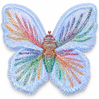 Patch brodé papillon irisé, applique colorée monocouche pour vêtements, sacs, chapeaux, jeans, décoration de loisirs créatifs à coudre.
