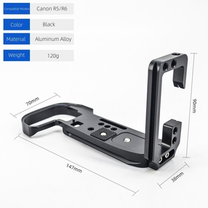 <span class=keywords><strong>Support</strong></span> de <span class=keywords><strong>plaque</strong></span> à dégagement rapide en aluminium détachable pour appareil photo Canon EOS R5 R6 avec adaptateur Arca Swiss pour prise de vue verticale et horizontale - Product Image 1