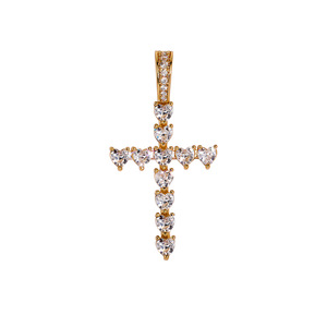 Copper Sporty Heart-Shaped <b>Cross</b> Pendant Simple Fashionable Accessory Men Women Versatile <b>Chain</b> Live - Product Image 5