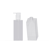 Botella Transparente PETG Cuadrada Vacía Choebe de 333 ml con Bomba, Envase Cosmético para Acondicionador y Crema Hidratante Corporal de Marca Privada