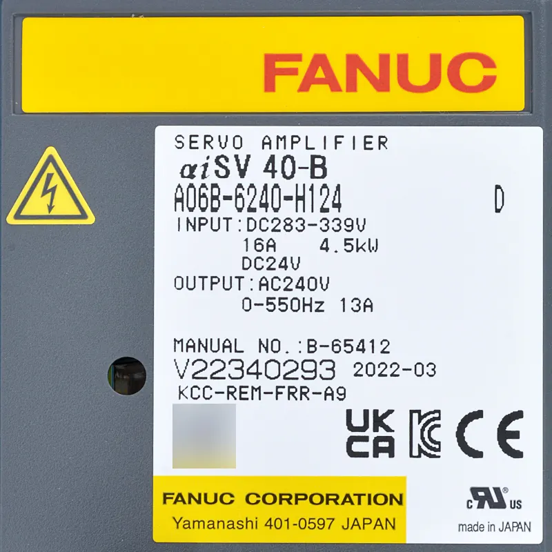 A06B-6240-H124 100% Original fanuc motor servo driver fanuc amplifier New   Second Hand