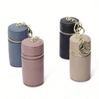 Pochette cosmétique en cuir véritable durable et écologique avec logo personnalisé, fermeture éclair, étui à rouge à lèvres, porte-clés, petit portefeuille, porte-monnaie de voyage